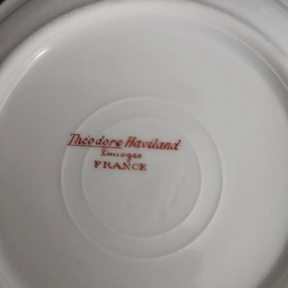 Theodore Haviland Limoges France Pink Rose Dessert Bowls Set of 4 Floral China